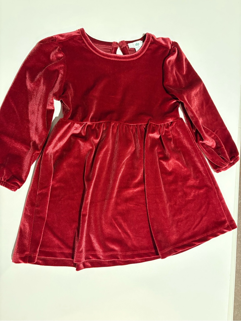 dip Girls' Crimson Velvet Party Dress 2T